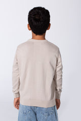 Boy's Slim Fit Cotton Round Neck Long Sleeves Pullover In Breathable Fabric