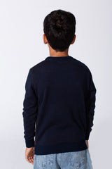 Boy's Slim Fit Cotton Round Neck Long Sleeves Pullover In Breathable Fabric