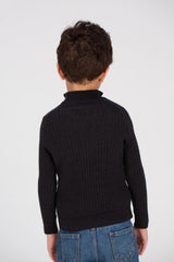 Boy's SlimFit Full Zipper Padded Basic Wool Pullover With Unique Style