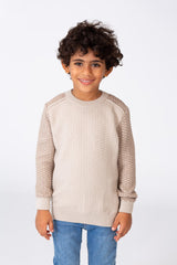 Boy's Plain Pullover With A Round Neck Made Of Cotton Material