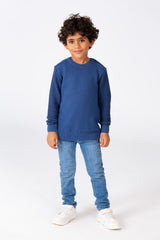 Boy's Plain Pullover With A Round Neck Made Of Cotton Material