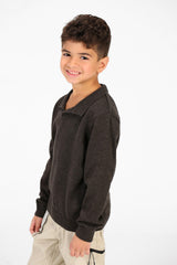 Boy's Cotton Long sleeves Polo Pullover Sweater