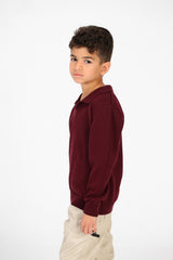 Boy's Cotton Long sleeves Polo Pullover Sweater