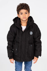 Men's Padded Puffer Jacket With Front Pockets And Basic Details