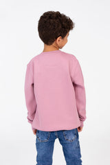 Boy's Sweatshirt With A Round Neck And Text Print On The Front