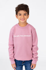 Boy's Sweatshirt With A Round Neck And Text Print On The Front