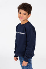 Boy's Sweatshirt With A Round Neck And Text Print On The Front