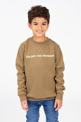 Boy's Sweatshirt With A Round Neck And Text Print On The Front