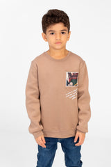 Boy's Long Sleeves Printed Round Neck Sweatshirt