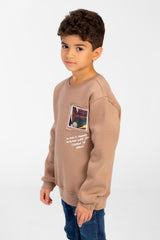 Boy's Long Sleeves Printed Round Neck Sweatshirt
