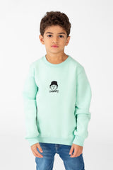 Boy's Sweatshirt With Round Neck And Long Sleeves