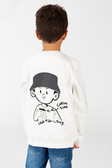 Boy's Sweatshirt With Round Neck And Long Sleeves