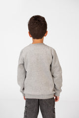 Boy's Round Neck With A Graphic Print On The Front Sweatshirt