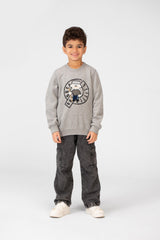 Boy's Round Neck With A Graphic Print On The Front Sweatshirt