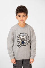 Boy's Round Neck With A Graphic Print On The Front Sweatshirt