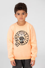 Boy's Round Neck With A Graphic Print On The Front Sweatshirt