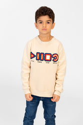 Boy's Round Neck Sweatshirt With A Print On The Front