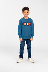 Boy's Round Neck Sweatshirt With A Print On The Front