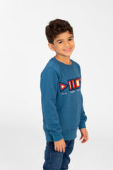Boy's Round Neck Sweatshirt With A Print On The Front