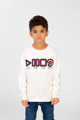 Boy's Round Neck Sweatshirt With A Print On The Front