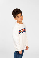 Boy's Round Neck Sweatshirt With A Print On The Front