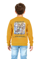 Boy's Oversized Sweatshirt With A Round Neck And Graphic Print On The Back