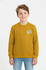 Boy's Oversized Sweatshirt With A Round Neck And Graphic Print On The Back