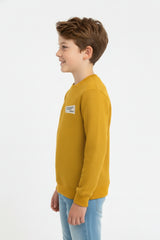 Boy's Oversized Sweatshirt With A Round Neck And Graphic Print On The Back