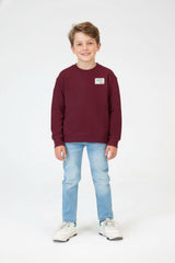 Boy's Oversized Sweatshirt With A Round Neck And Graphic Print On The Back