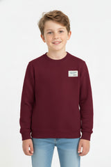 Boy's Oversized Sweatshirt With A Round Neck And Graphic Print On The Back