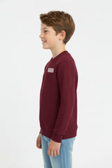 Boy's Oversized Sweatshirt With A Round Neck And Graphic Print On The Back