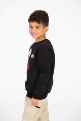 سويت شيرت برقبة دائرية مع طباعة جرافيكية على الأمام للأولاد