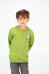 Boy's Crew Neck Panda Print Sweatshirt