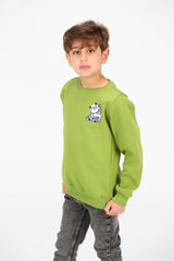 Boy's Crew Neck Panda Print Sweatshirt