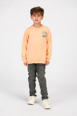 Boy's Crew Neck Panda Print Sweatshirt