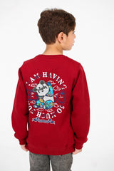 Boy's Crew Neck Panda Print Sweatshirt