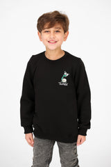Boy's Crew Neck Printed Melton Sweatshirt