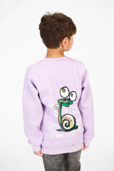 Boy's Crew Neck Printed Melton Sweatshirt