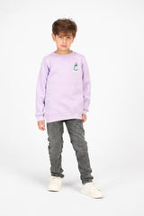Boy's Crew Neck Printed Melton Sweatshirt