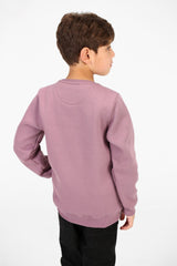 سويت شيرت برقبة دائرية مع طباعة أمامية من مادة مريحة للأولاد