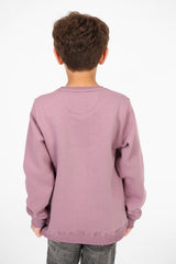 Boy's Round Neck Sweatshirt With Front Graphic Print