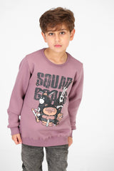 Boy's Round Neck Sweatshirt With Front Graphic Print