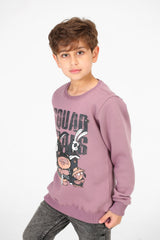 Boy's Round Neck Sweatshirt With Front Graphic Print