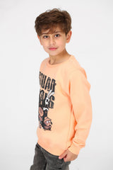 Boy's Round Neck Sweatshirt With Front Graphic Print