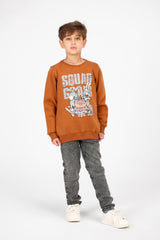 Boy's Round Neck Sweatshirt With Front Graphic Print