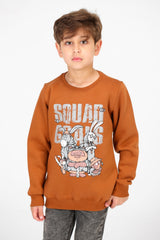 Boy's Round Neck Sweatshirt With Front Graphic Print