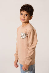 Boy's Crew Neck Slim Fit Printed Melton Sweatshirt With Long Sleeves