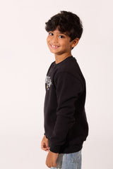 Boy's Milton Slim Fit Sweatshirt With A Round Neck And Front Text Print