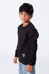 Boy's Tomato Basic Slim Fit Sweatshirt With Round Neck And Long Sleeves