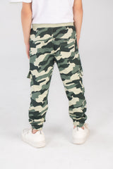 Boy's Slim Fit Army Baggy Sports Soft Melton Camouflage Sweatpants